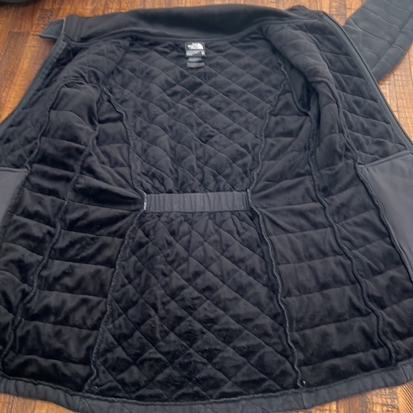 The North Face Jacket Black Quilted Fleece Full Front Zip front zip pockets XS - Picture 8 of 12